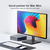 Hagibis USB C Hub with Hard Drive Enclosure Type-C Docking Station for Mac mini with 2.5 SATA NVME M.2 SSD Case DP USB3.0 M1/M2